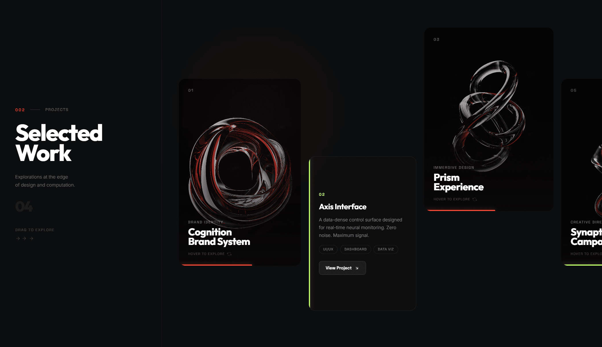 Neural Studio gallery hover state